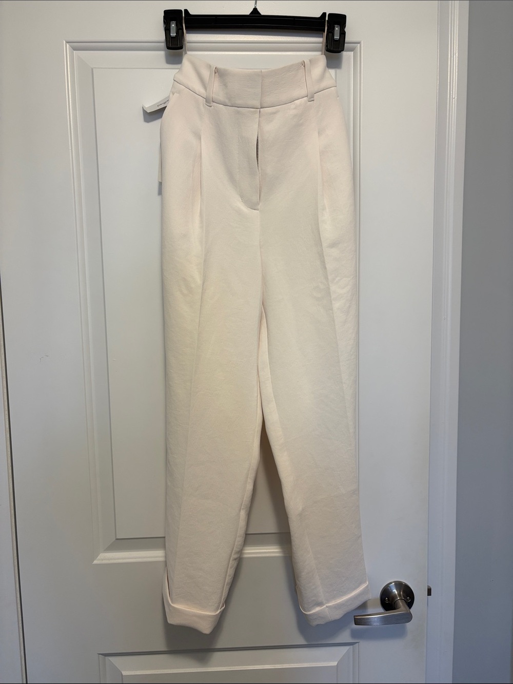 Aritzia Wilfred High-Waist Cream Tapered Dress Pants